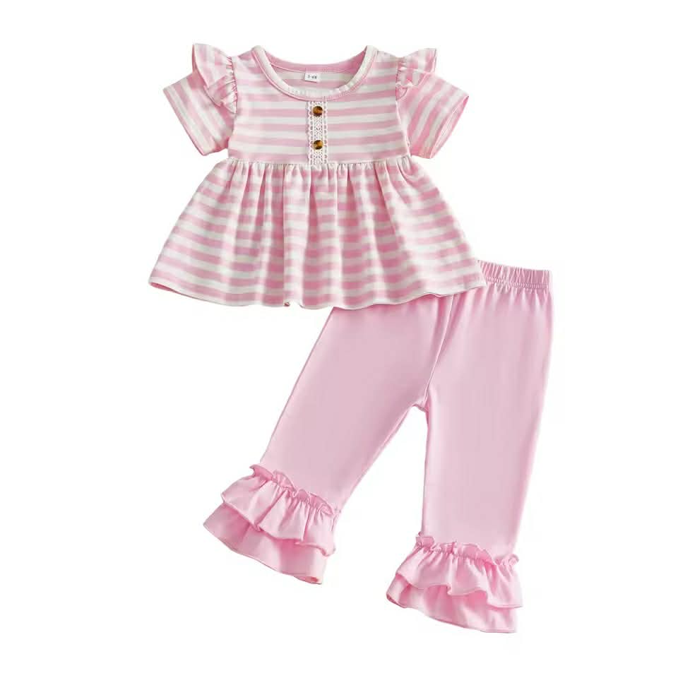 Pink Stripes Pant Set