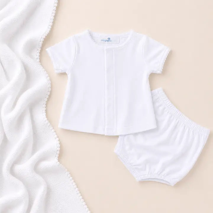 Solid Essentials Diaper Cover Set White
