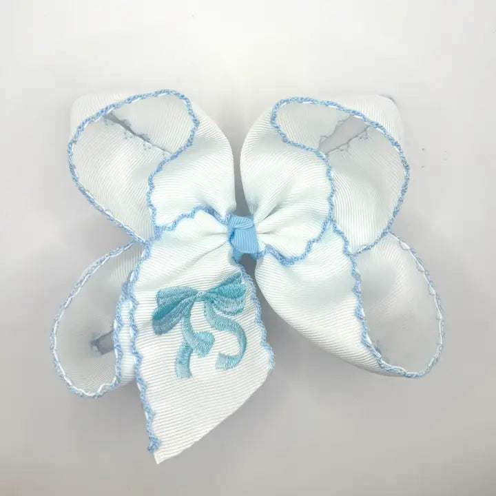 Blue Bow Moonstitch