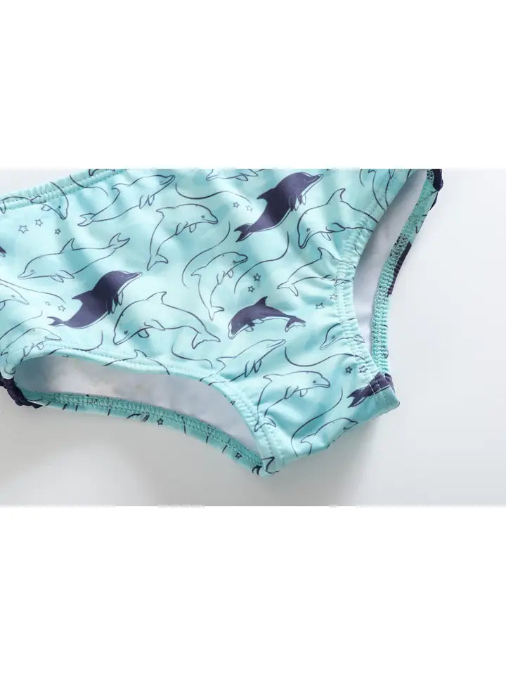Dolphins Rashguard and Bottoms 2 Pc Set