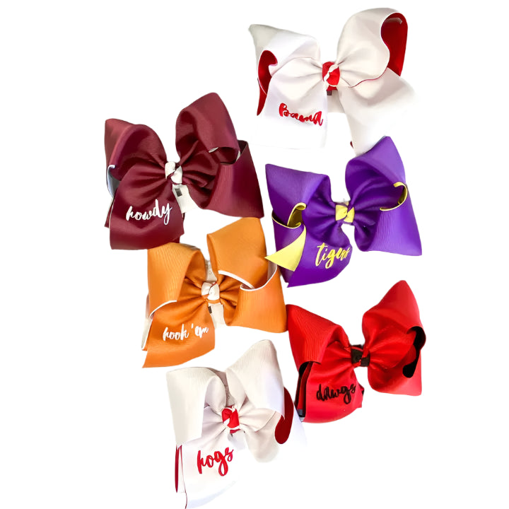 Double Layer School Spirit Hair Bows