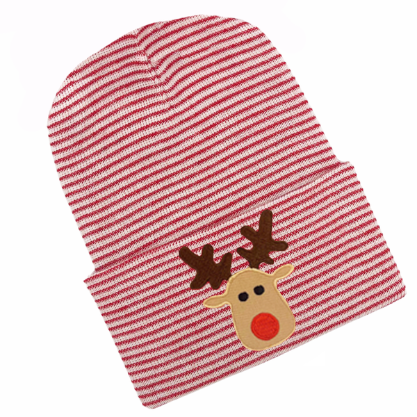 Ilybean Red or Striped Reindeer Newborn Hospital Hat