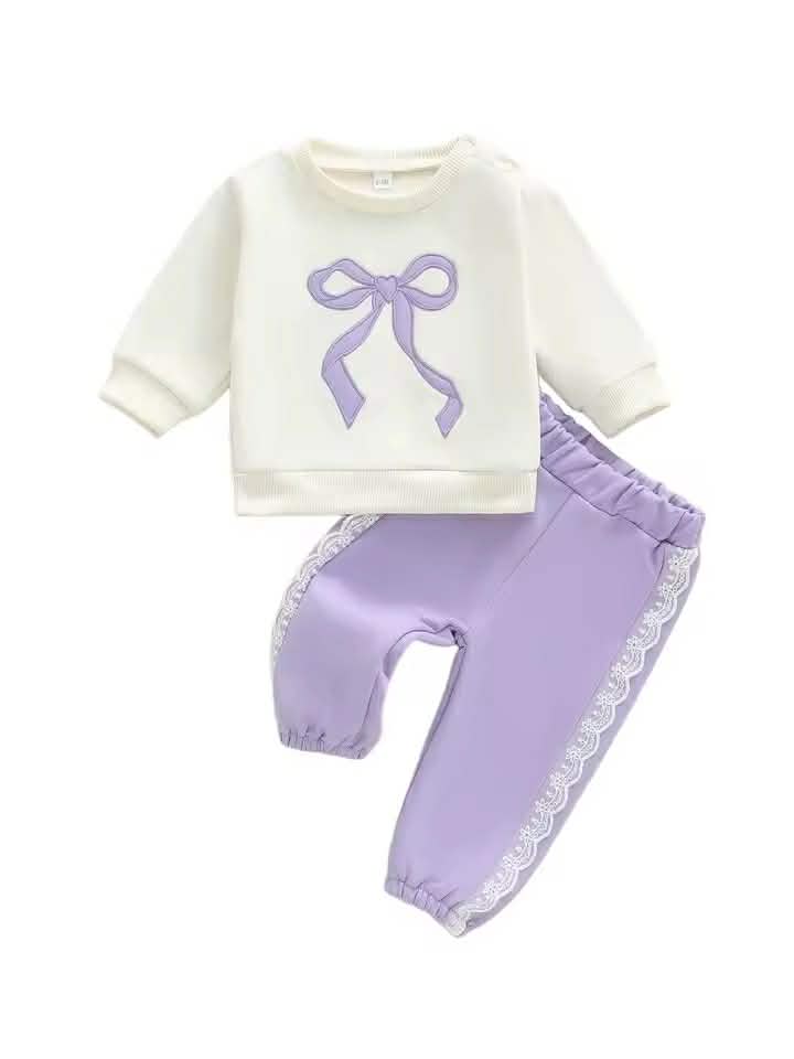 Lavender Bow Jogger Set