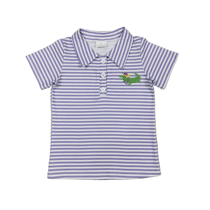 Mardi Gras Gator Printed Shirt