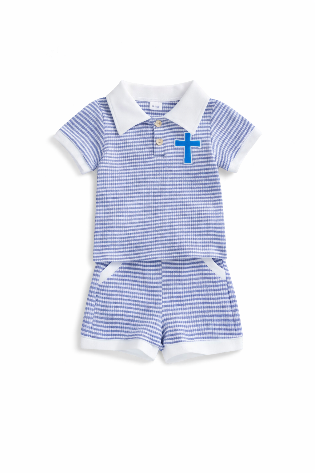 Blue Cross Ribbed Set
