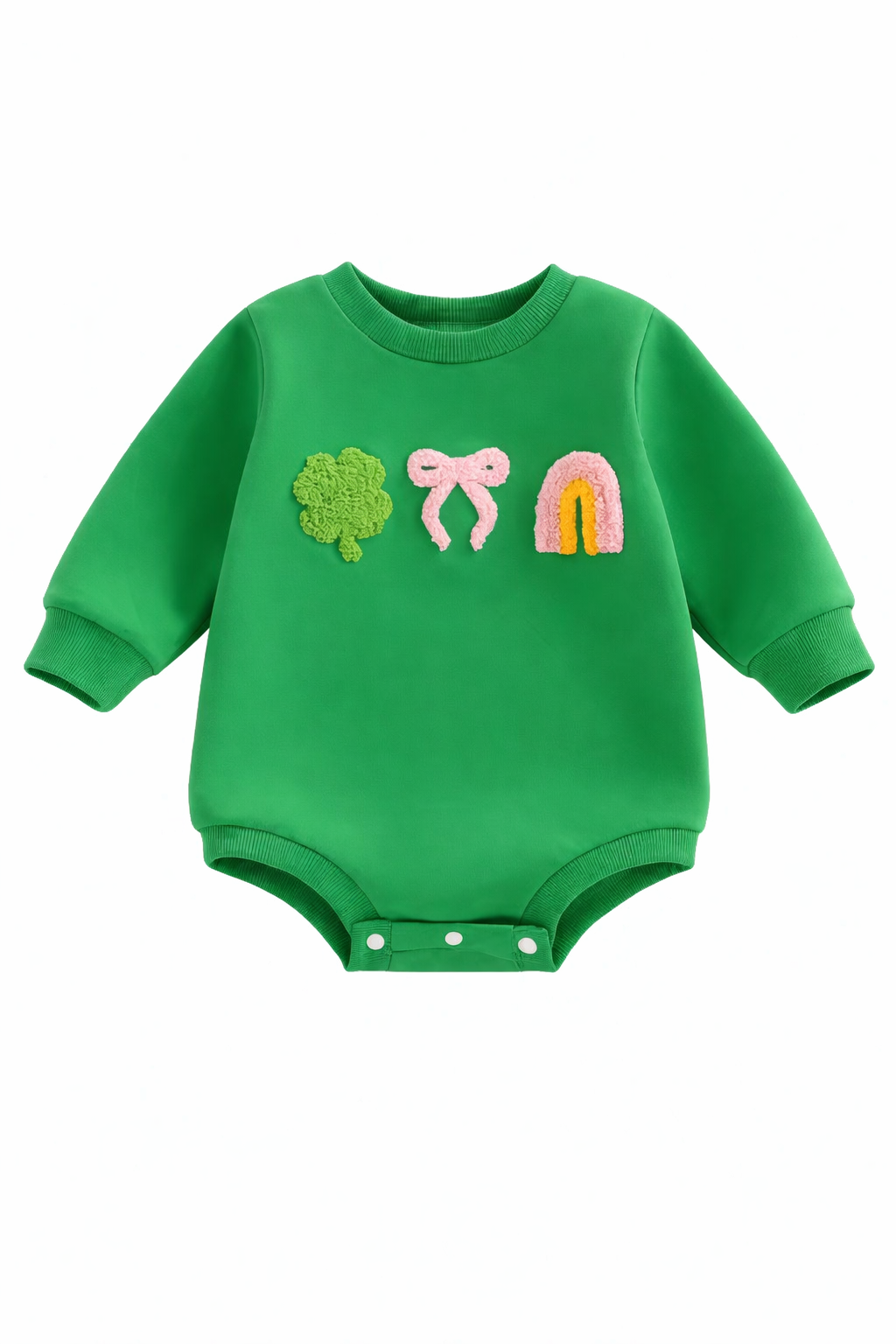 Clover, Bow, Rainbow Romper