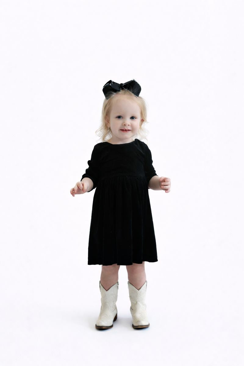 Black Velvet Twirl Dress (runs slightly small)