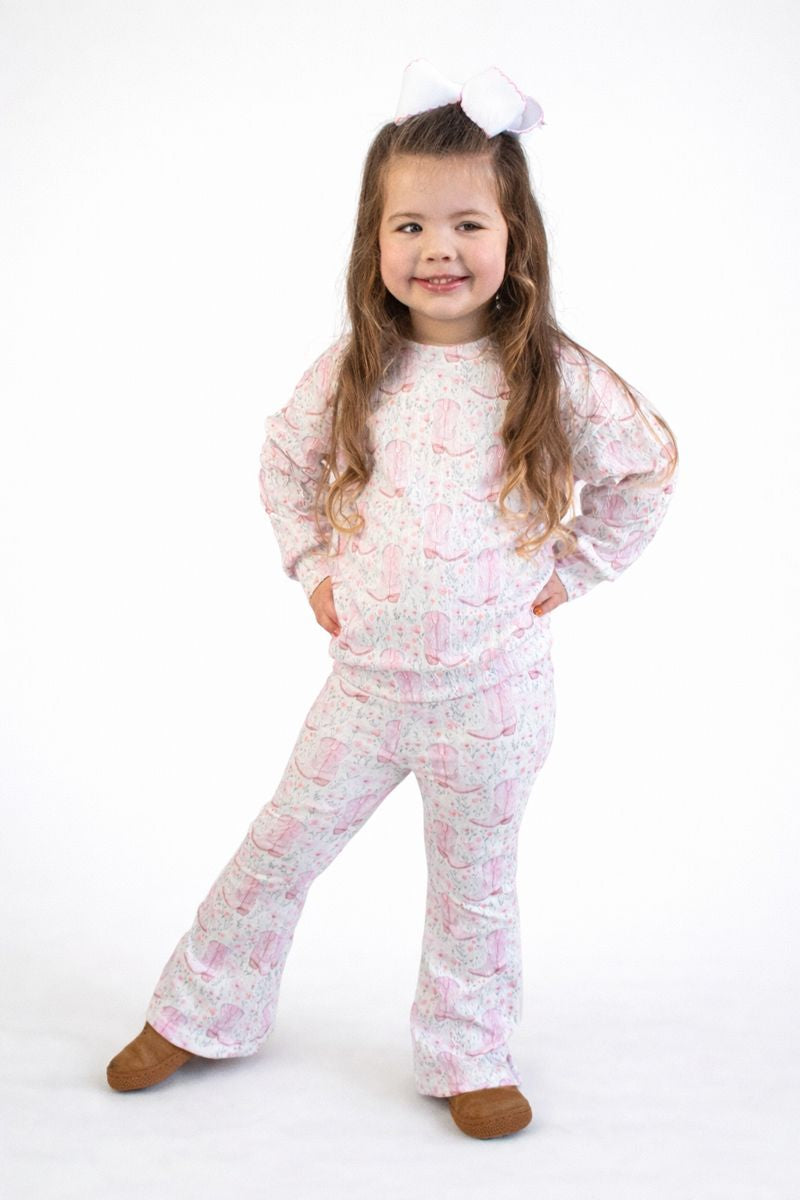 Western boot printed two piece set