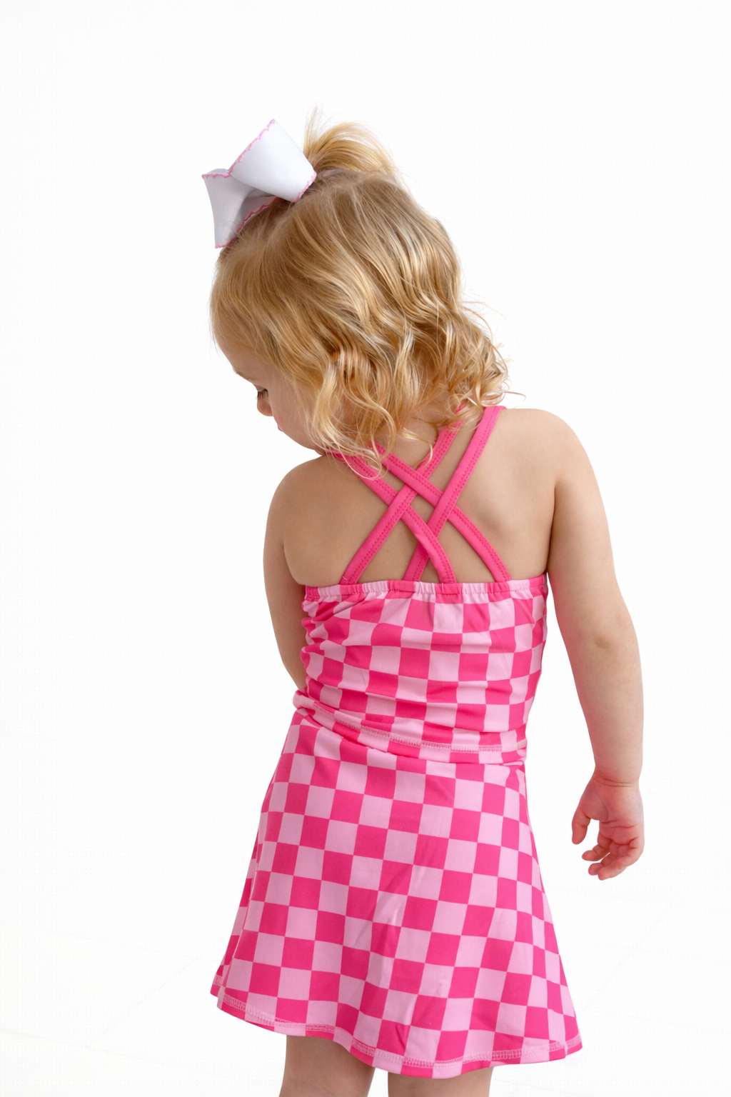 Lt.pink & fuchsia checkered Athletic Wear