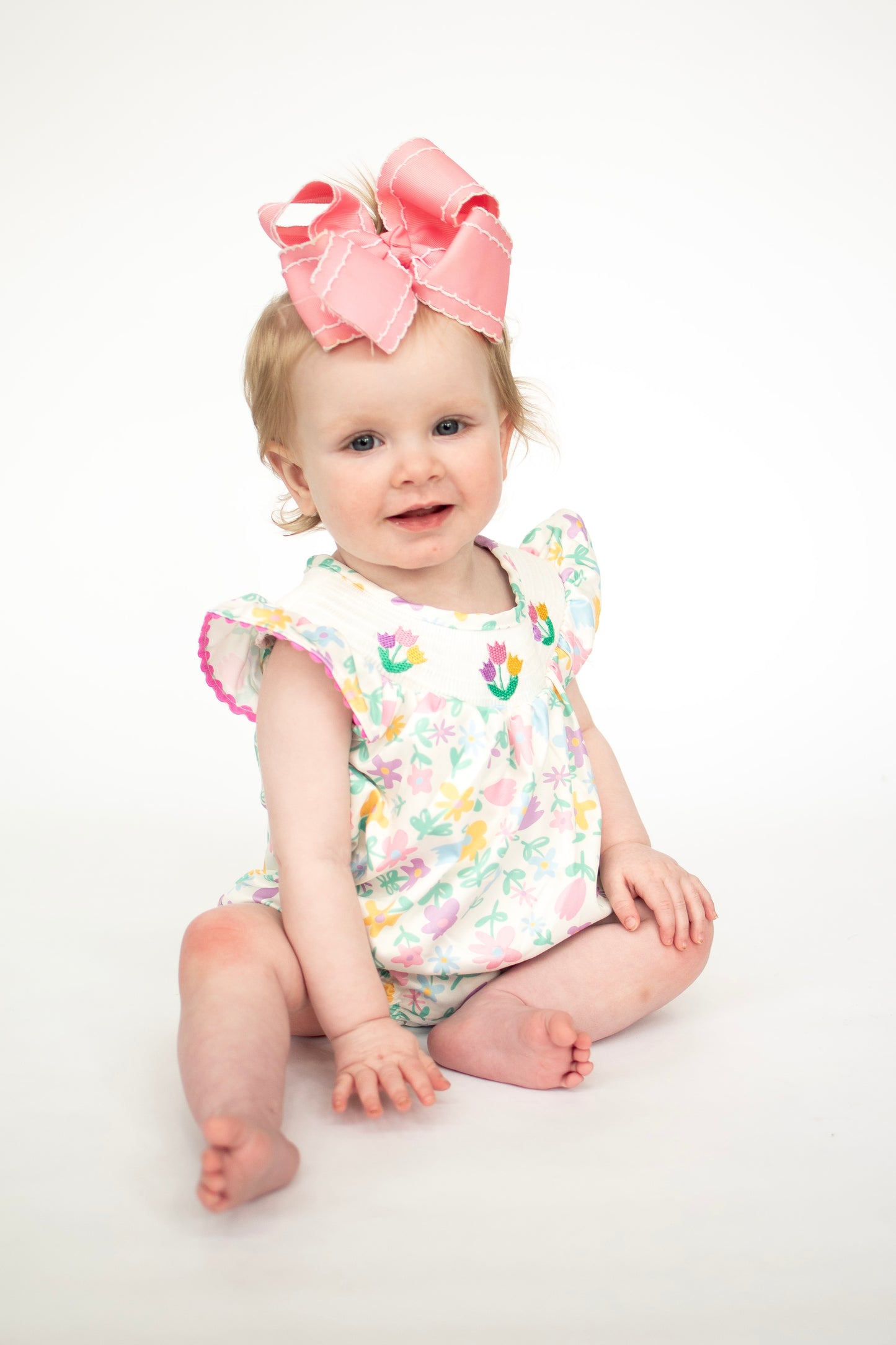 Tulip Smocked Baby Romper