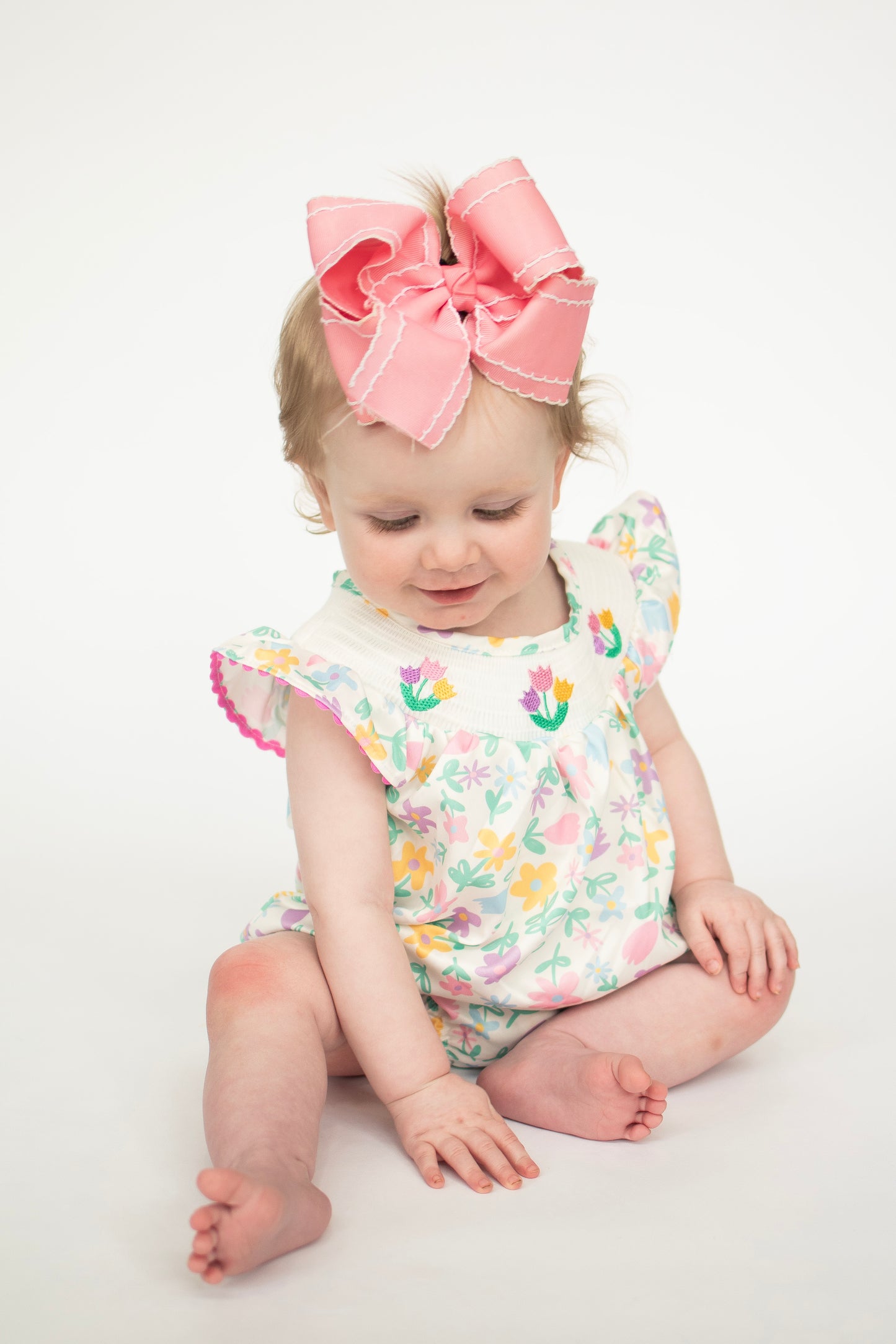 Tulip Smocked Baby Romper