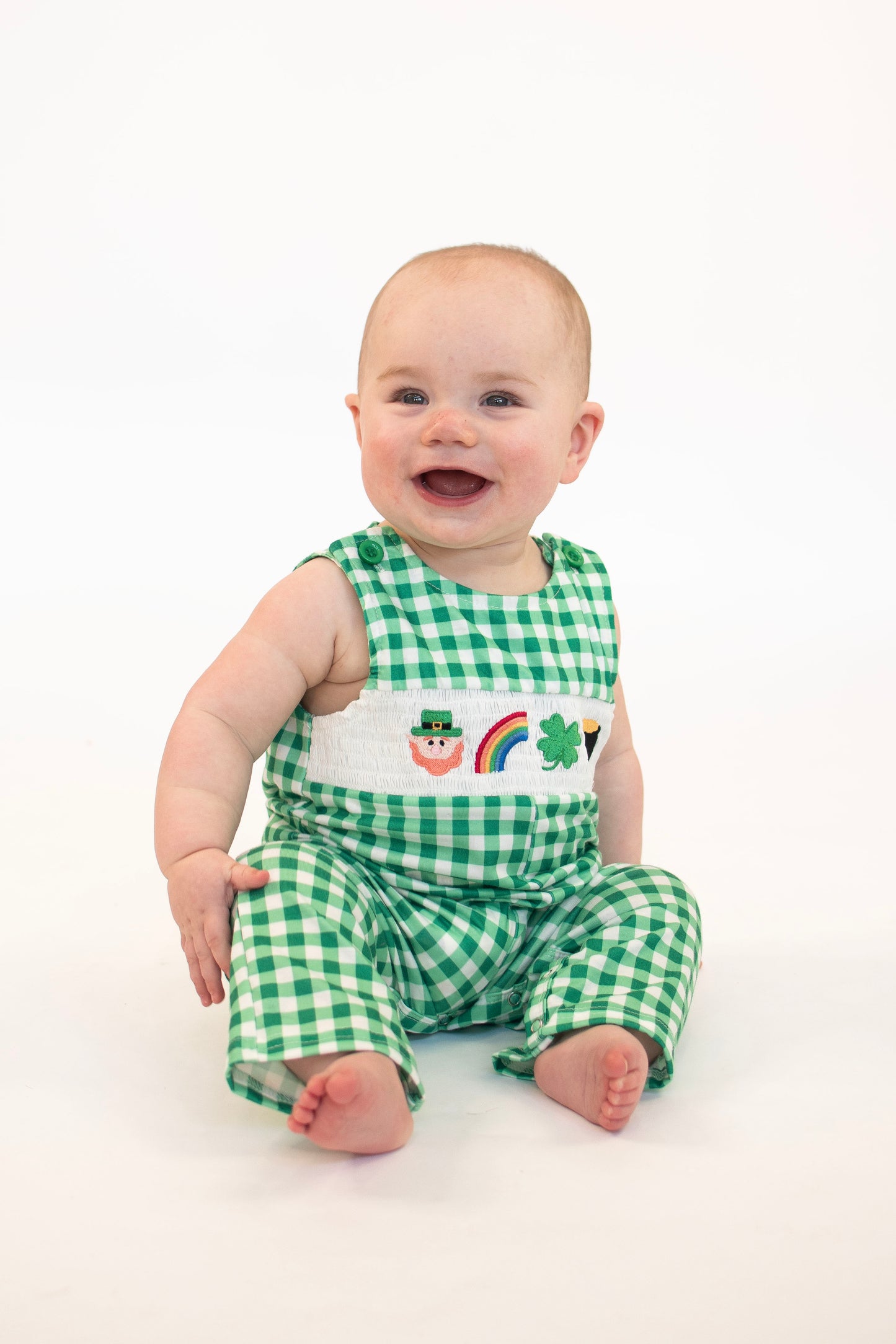 Lucky Charm Gingham Romper