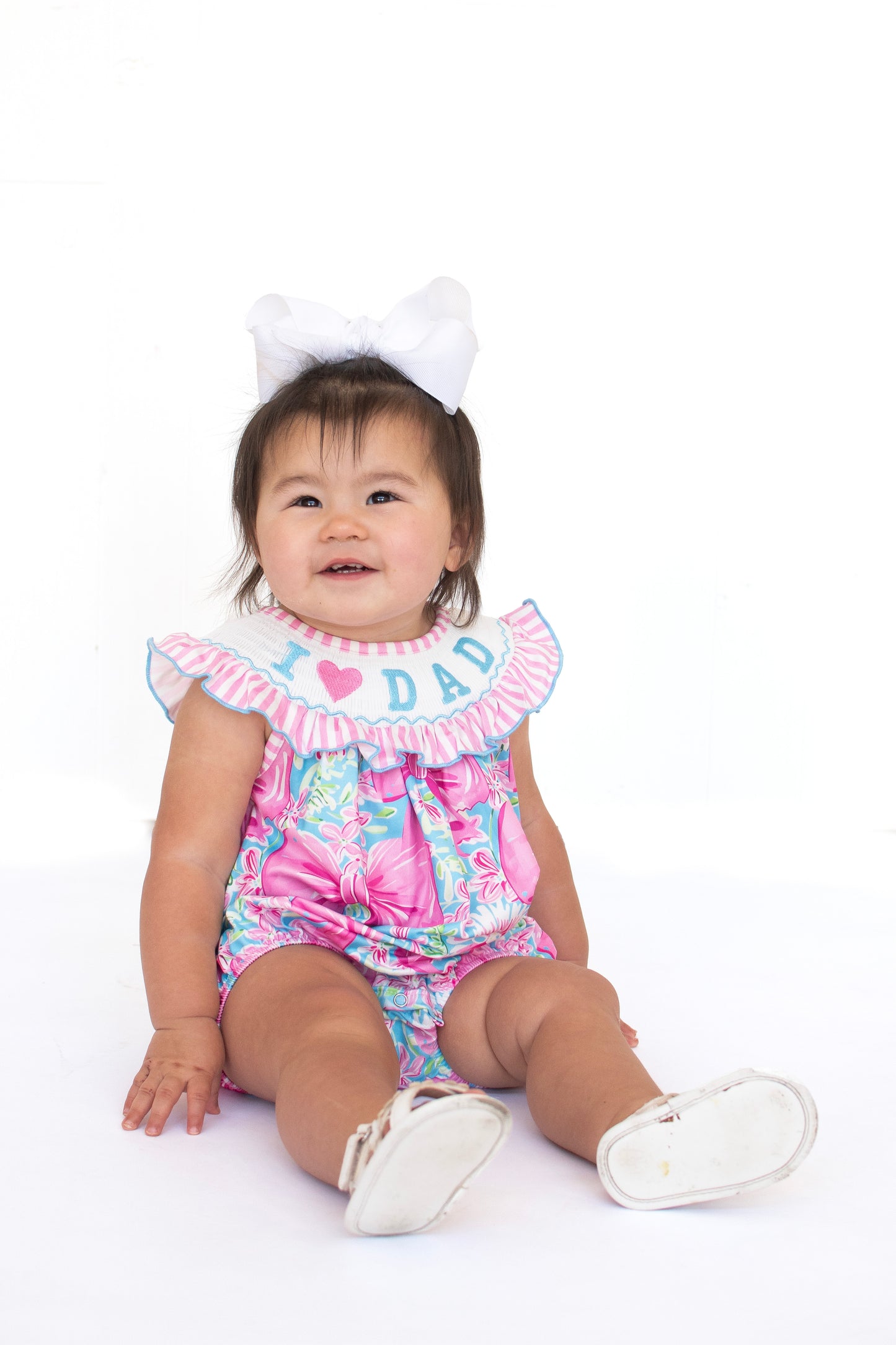 I Love Dad Embroidery Romper
