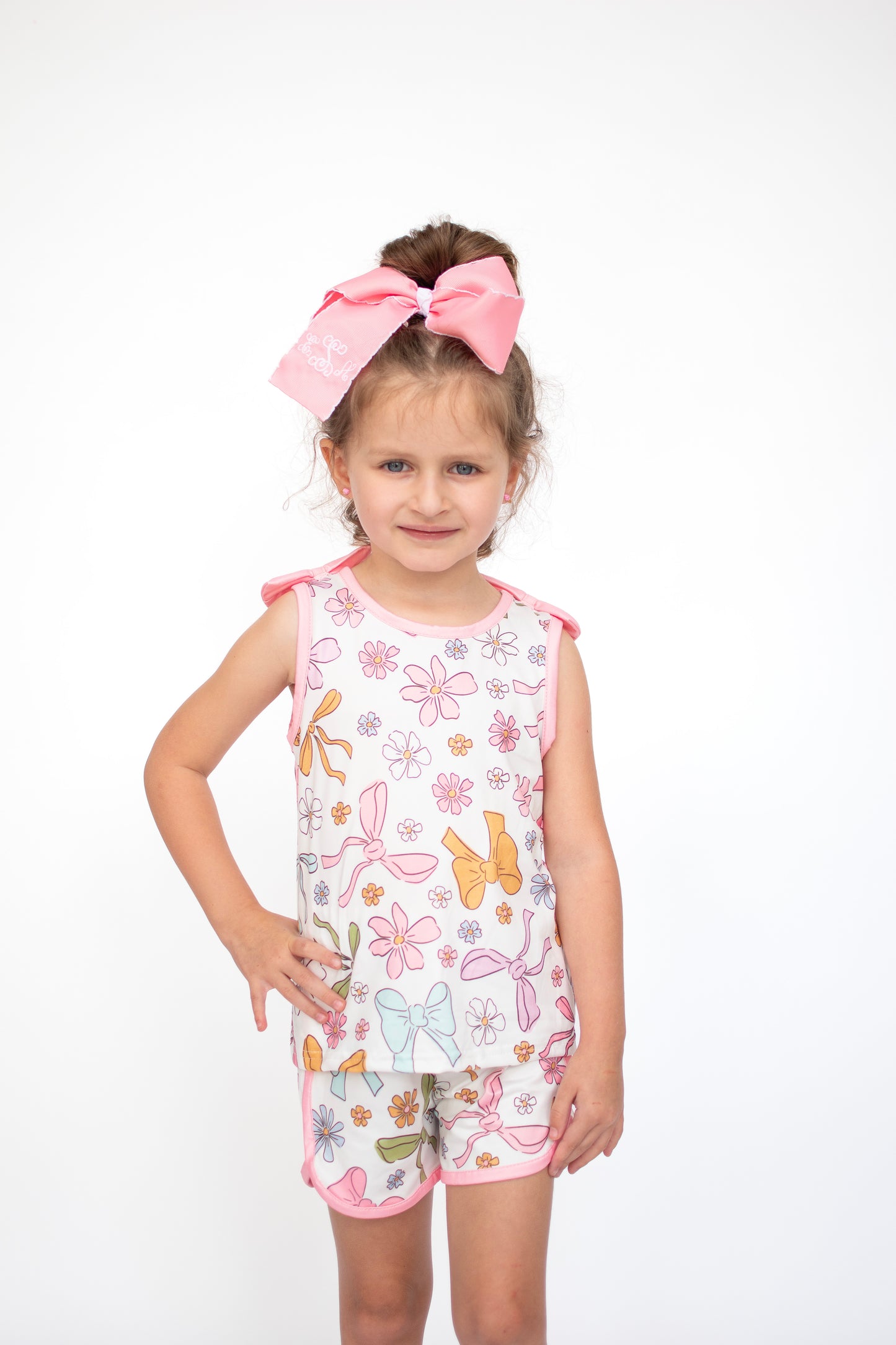 Pink Trim Bow Set