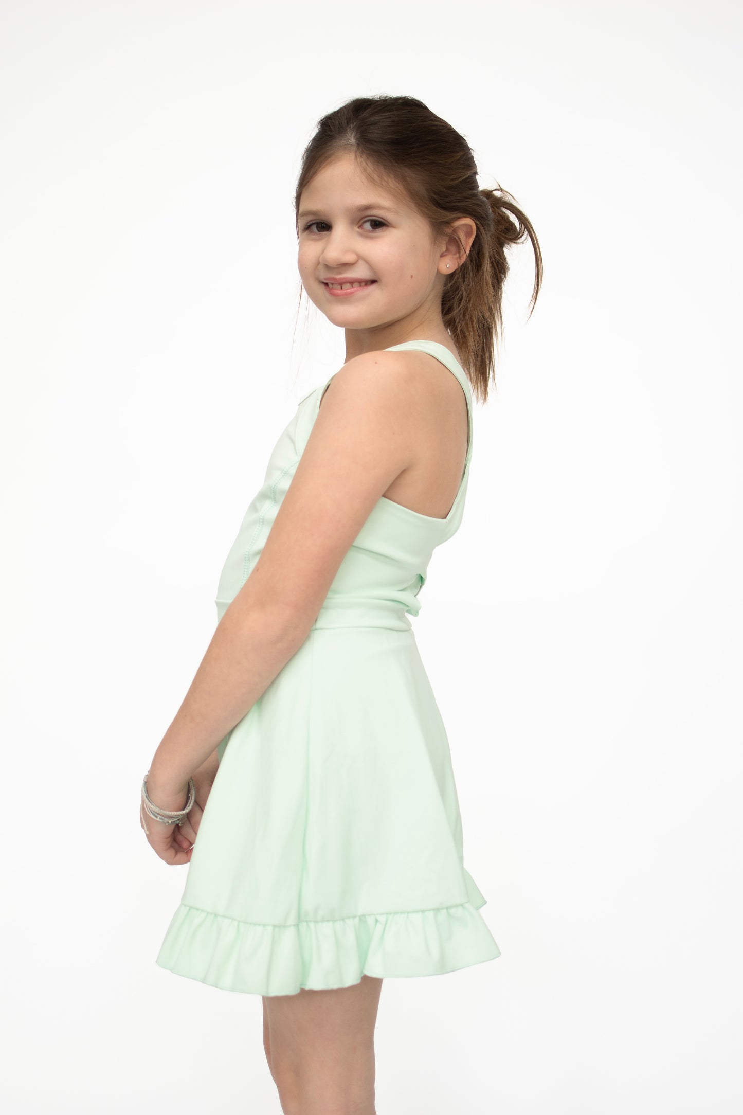 Mint Active Sporty Ruffle Tennis Dress
