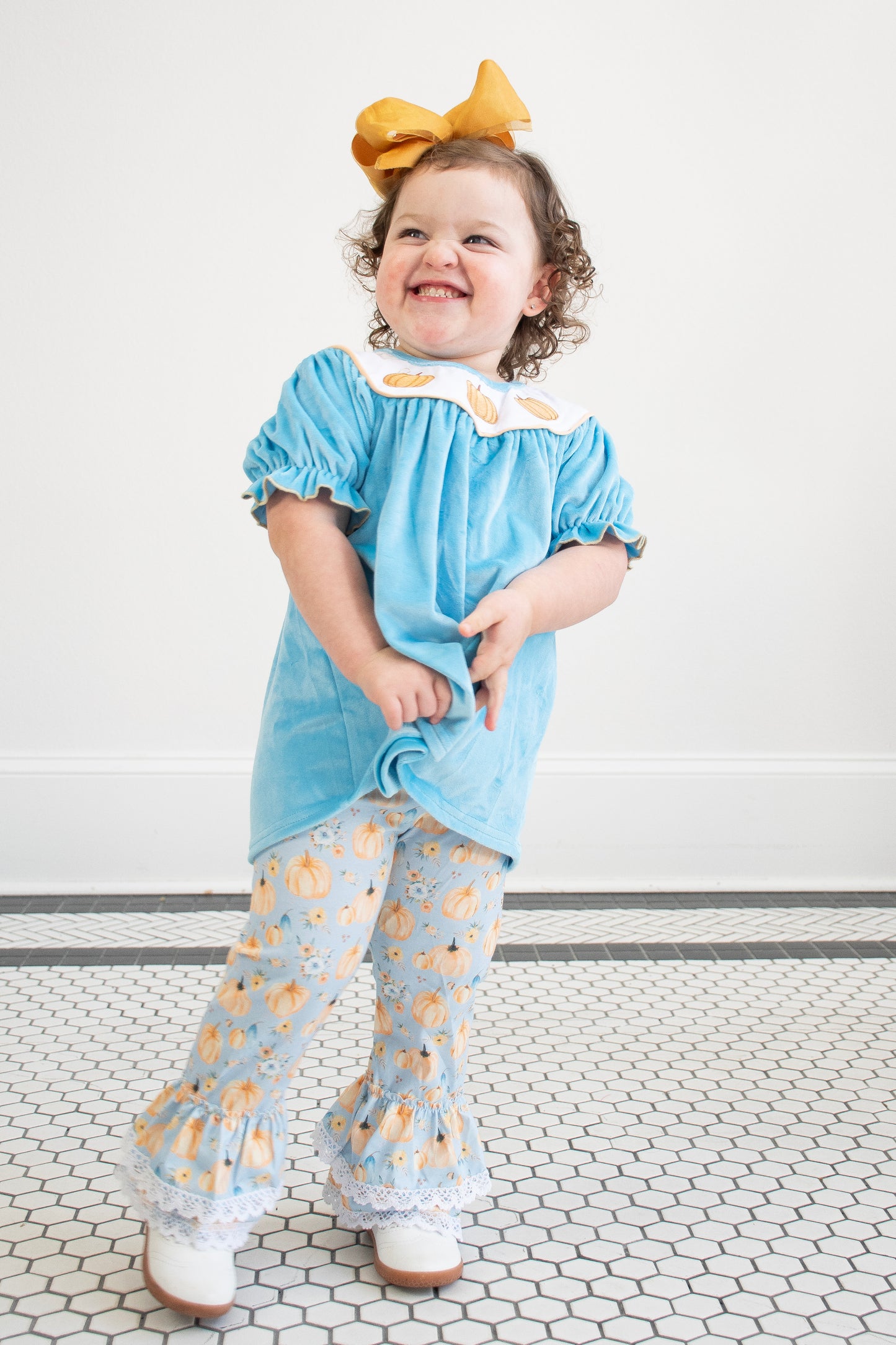 Blue Velvet Pumpkin Set