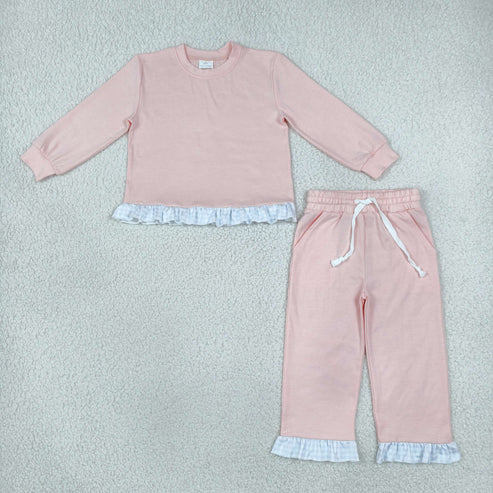 PREORDER - Pink Casual Ruffle Pants Set