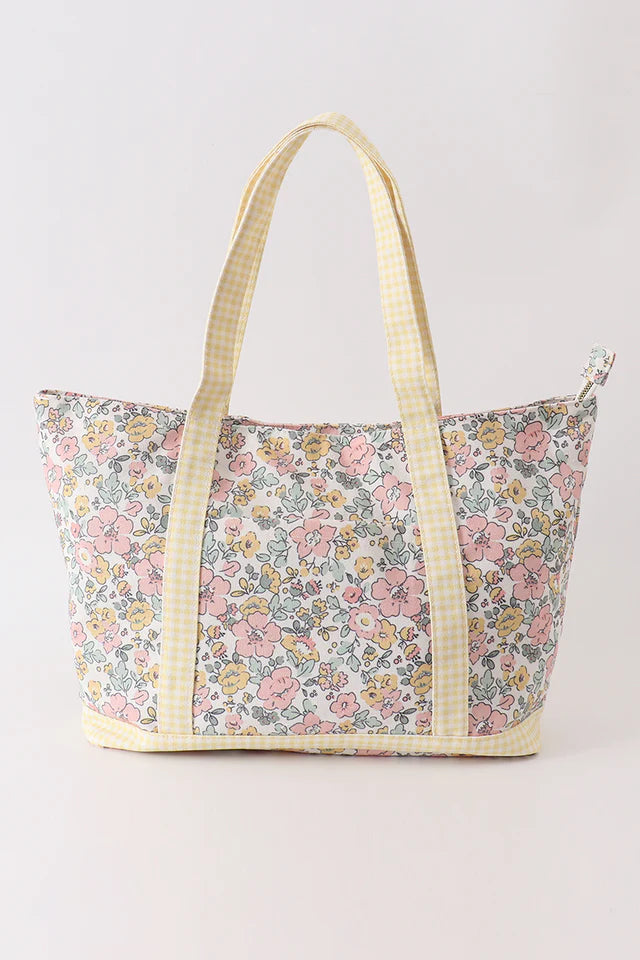 Yellow Plaid Floral Travel