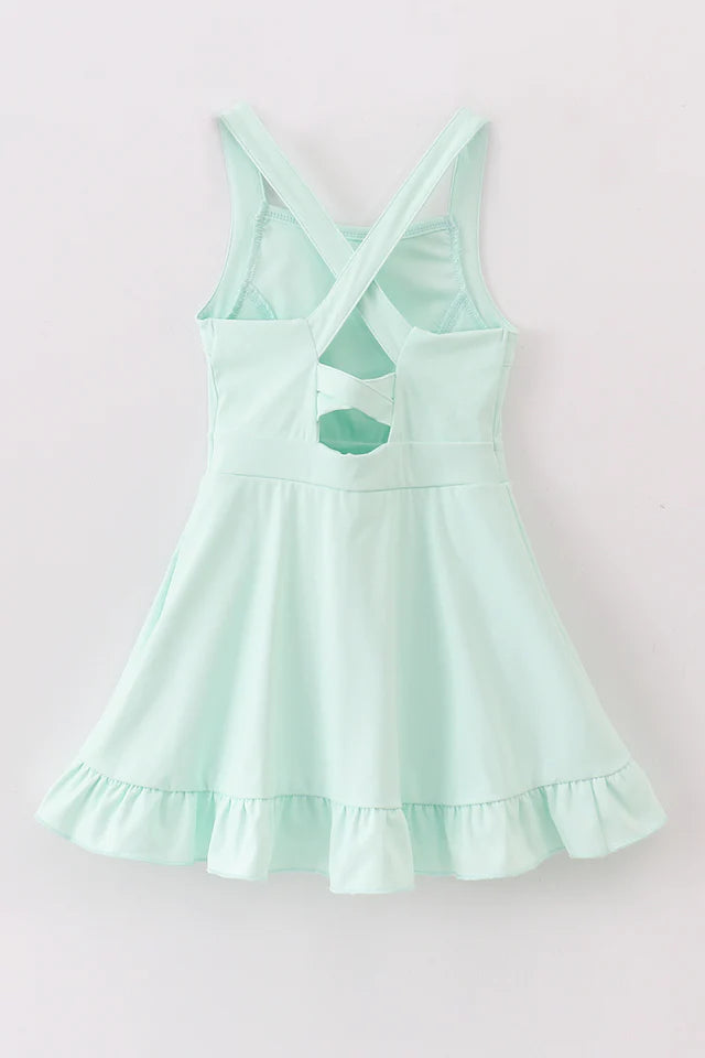 Mint Active Sporty Ruffle Tennis Dress