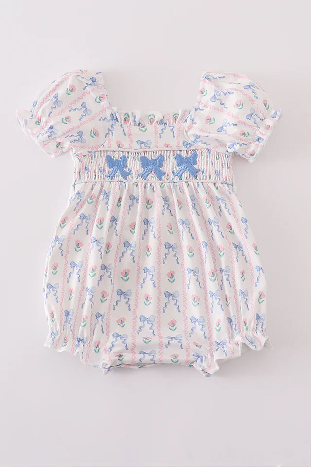 Bluebell Bows Smocked Bubble (PRESALE-Arriving by 5/16/25)