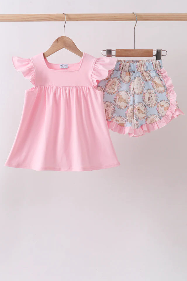 Pink Puppy Floral Print Short Set (ETA: 5/28/26)