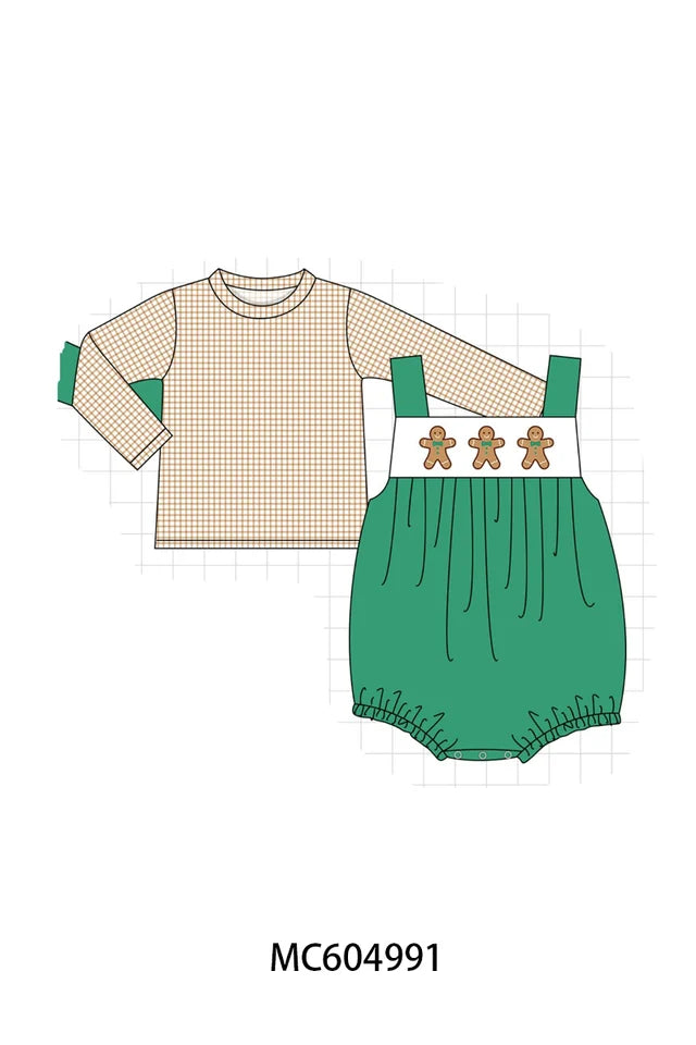 Green Gingerbread Embroidery 2pc Set (ETA: 10/5/26)