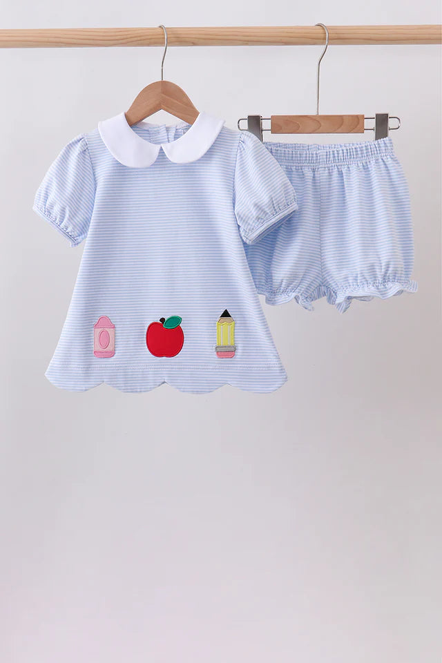 Adeline Apple Applique Bloomer Set