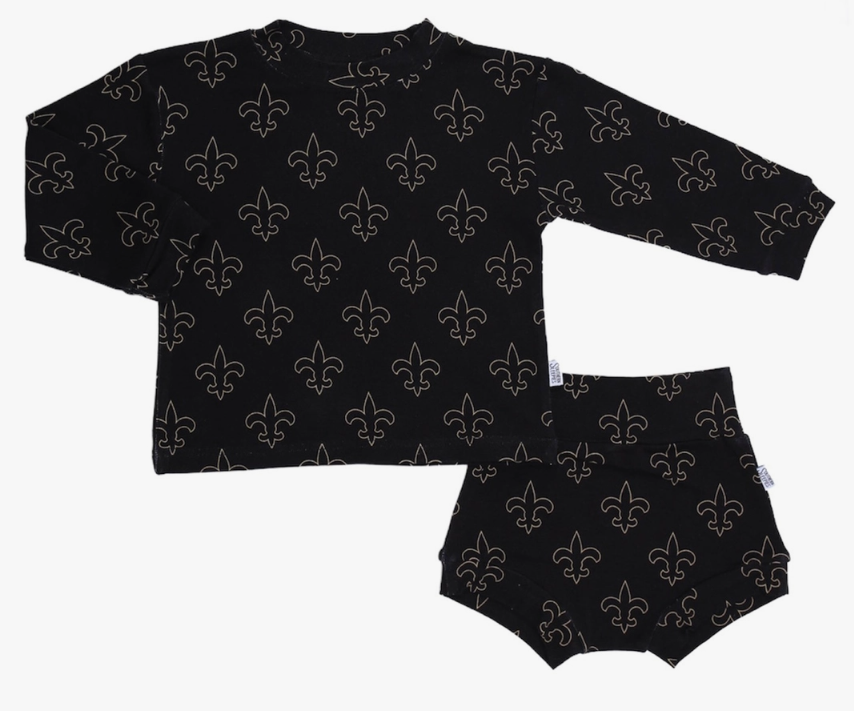 Fleur De Lis Bamboo Sweatshirt Set - Top & Bottom - Game Day