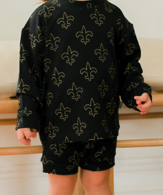 Fleur De Lis Bamboo Sweatshirt Set - Top & Bottom - Game Day