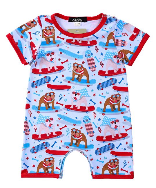 USA Bulldog Boy Romper