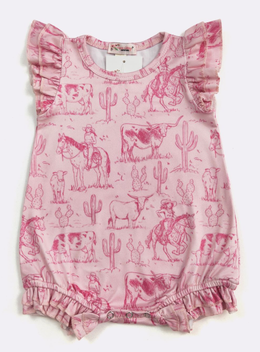 Pink Cowgirl Romper