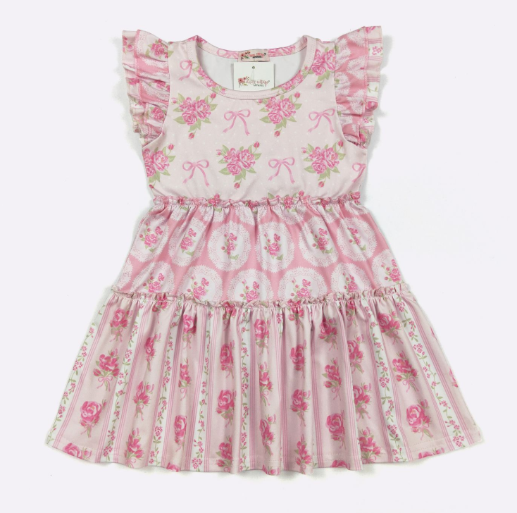 Rose Shabby Chic Girls Dress