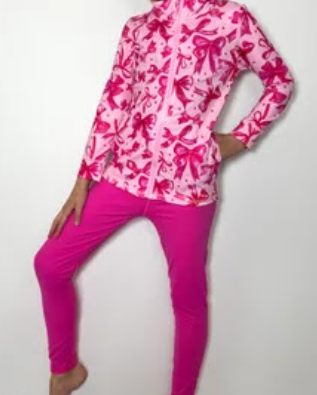 Fuchsia Coquette Athletic Girls Set