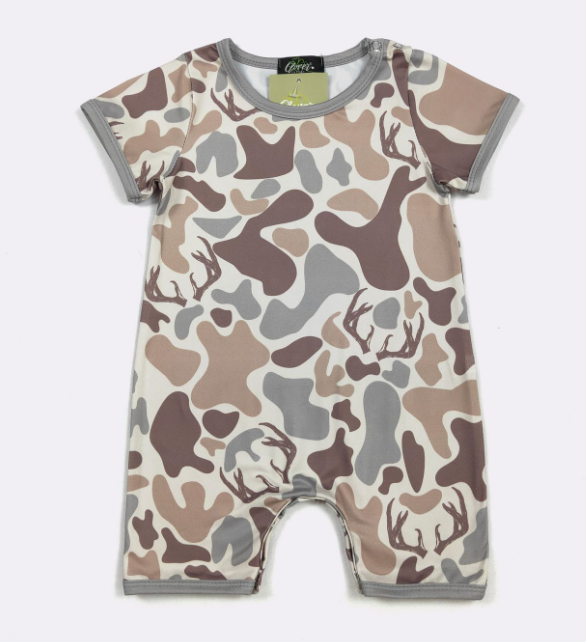 Antler Camo Boy Romper