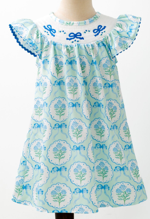 Hydrangea Smocked Girls Dress