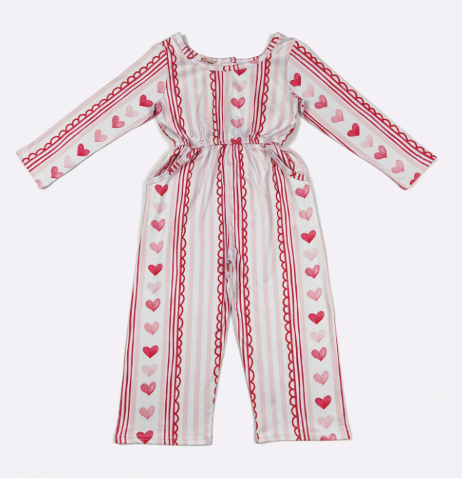 Sweetheart Stripes Girls Romper