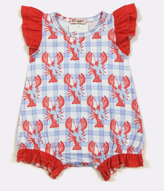 Preppy Crawfish Girl Romper