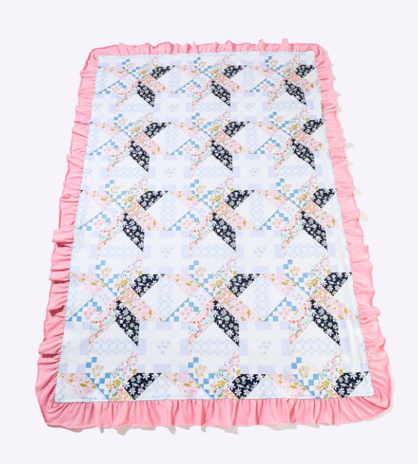 Blue Quilted Minky Blanket