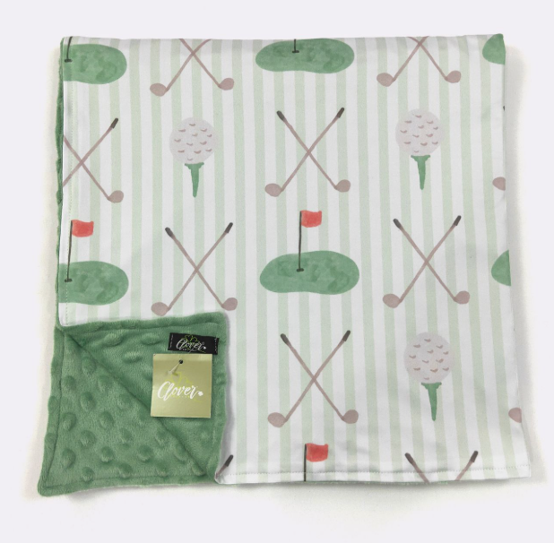 Pinkstrip Golf Minky Blanket
