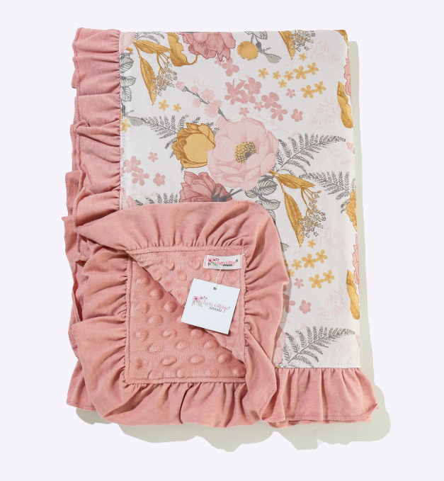 Rustic Floral Minky Blanket
