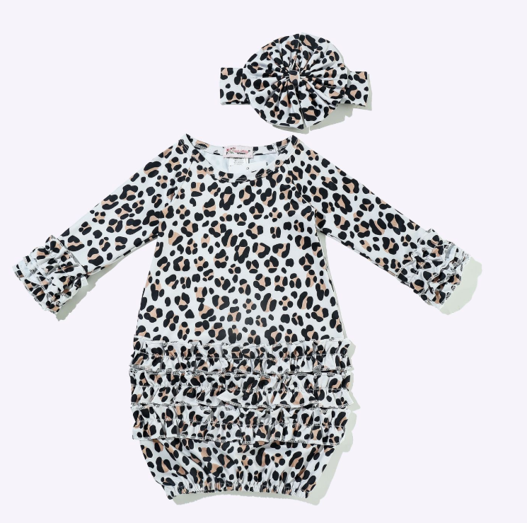 Leopard Baby Gown