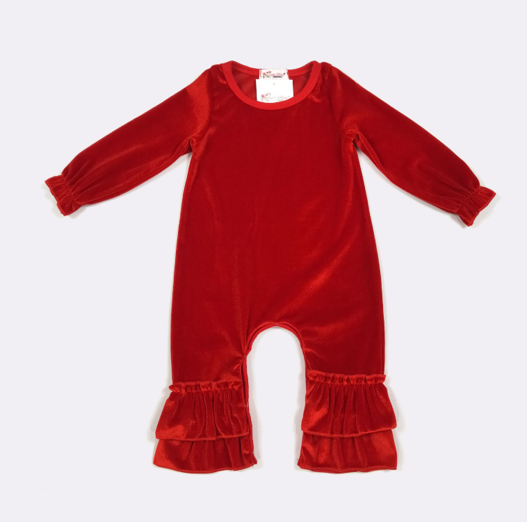 Red Velvet Baby Romper