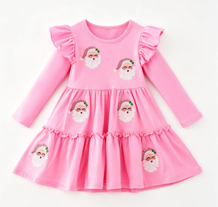 Pink Santa Sequin Dress