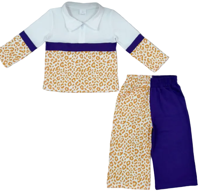 PREORDER - Purple/Yellow Animal Print Game Day Set