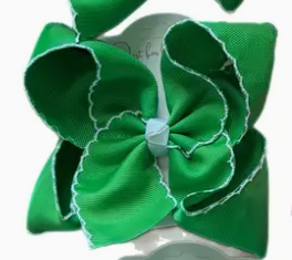 Signature Moonstitch Hair Bows – White Center