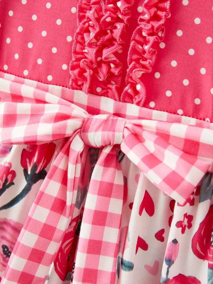 Rosy Charm Polka Dot Dress