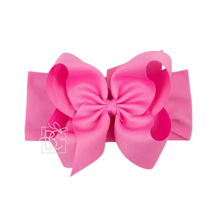 Wide Pantyhose Headband W/Classic Grosgrain Bow (Beyond Creations)