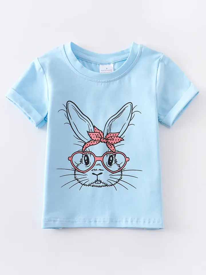 Easter Blue Rabbit Print Girl Top (SPECIAL DEAL)