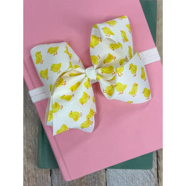 Easter Chicks Grosgrain Bow Headband