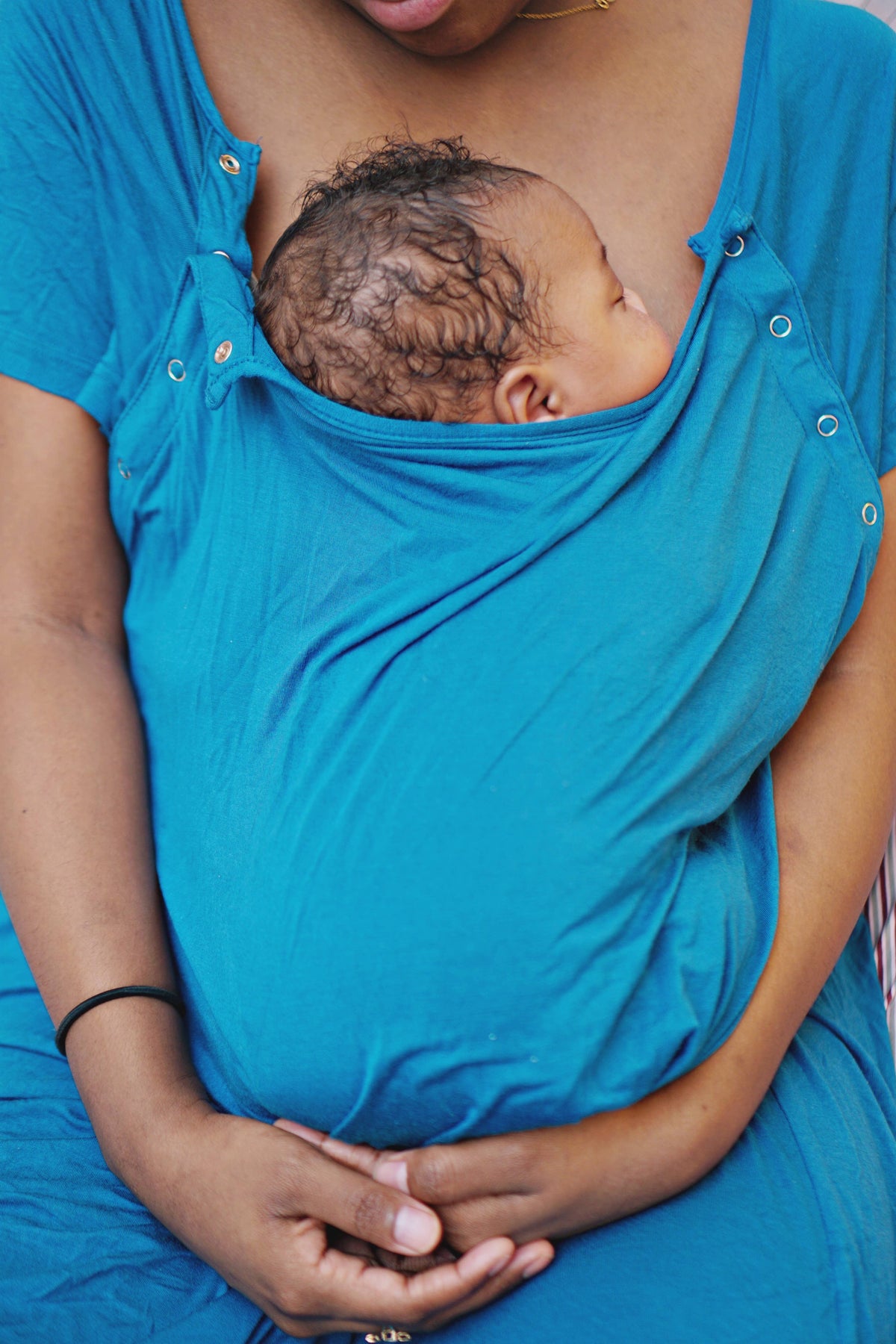 Blue Maternity Mommy Labor and Delivery/ Nursing Gown